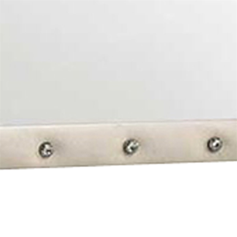 Rex Dresser Mirror- Beige Upholstery- Crystal Accent Camelback Frame- 22x30