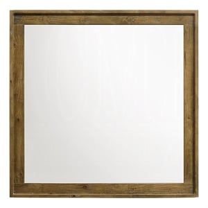 Gary Dresser Mirror- Light Aspen Brown- 37 Inch Square Frame