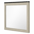 Trex Dresser Mirror- Black Faux Marble Top- 37x40 Beige Reeded Frame