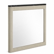 Trex Dresser Mirror- Black Faux Marble Top- 37x40 Beige Reeded Frame