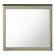 Trex Dresser Mirror- Black Faux Marble Top- 37x40 Beige Reeded Frame
