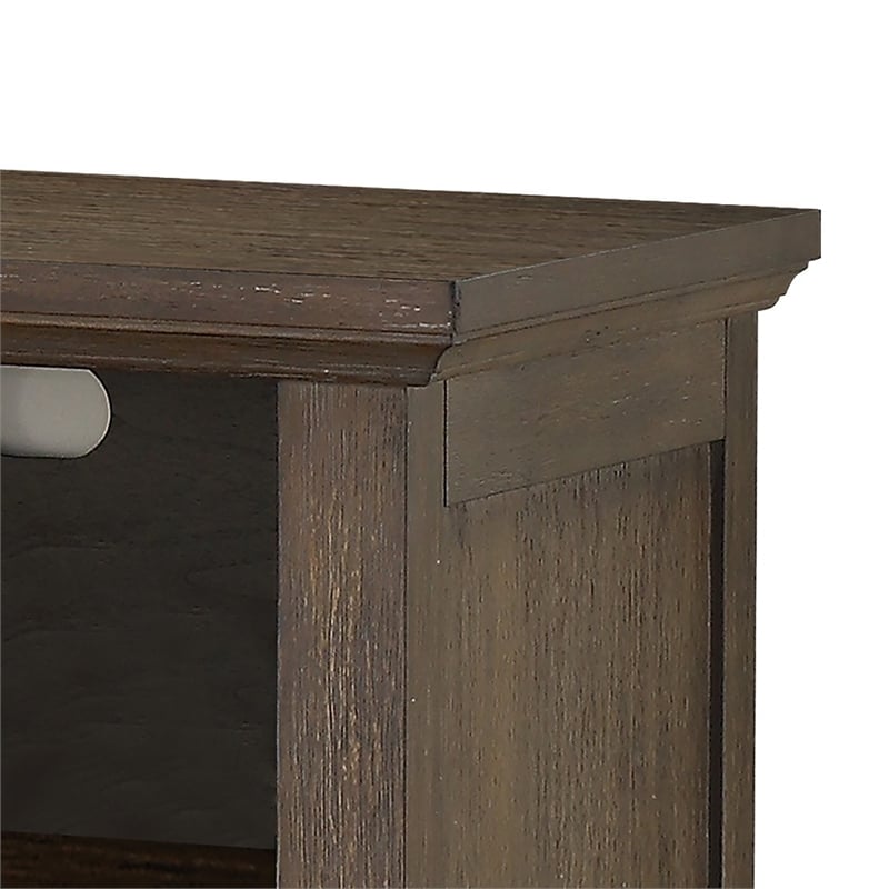 Tola Mobile File Cabinet- 1 Open Shelf and Drawer- Dark Oak Brown 28 Inch