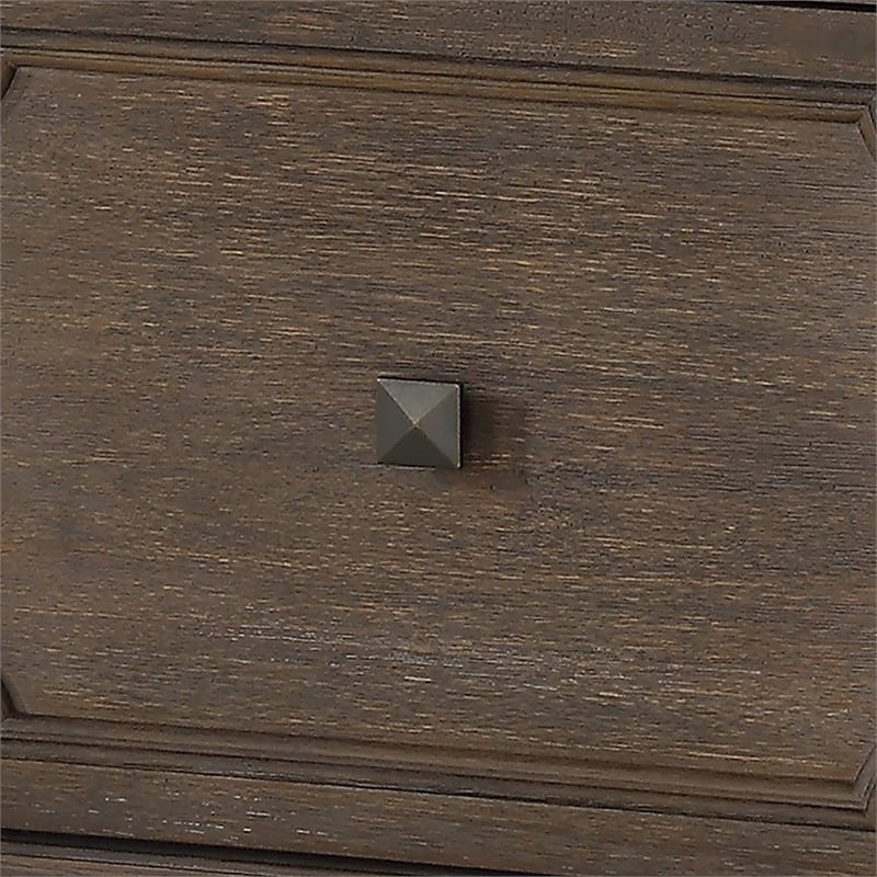 Tola Mobile File Cabinet- 1 Open Shelf and Drawer- Dark Oak Brown 28 Inch