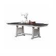 Chavi Dining Table w 2 Leaves- Antique White Trestle- Gray 66-94 Inch