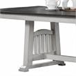 Chavi Dining Table w 2 Leaves- Antique White Trestle- Gray 66-94 Inch