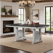 Chavi Dining Table w 2 Leaves- Antique White Trestle- Gray 66-94 Inch