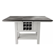 Chavi Counter Table w Leaf- 1 Drawer- Antique White- Gray 60-78 Inch