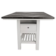Chavi Counter Table w Leaf- 1 Drawer- Antique White- Gray 60-78 Inch