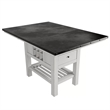 Chavi Counter Table w Leaf- 1 Drawer- Antique White- Gray 60-78 Inch