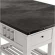 Chavi Counter Table w Leaf- 1 Drawer- Antique White- Gray 60-78 Inch