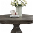 Gemi Dining Table- Chevron Top- Pedestal Base- Oak Brown 54 Inch Round