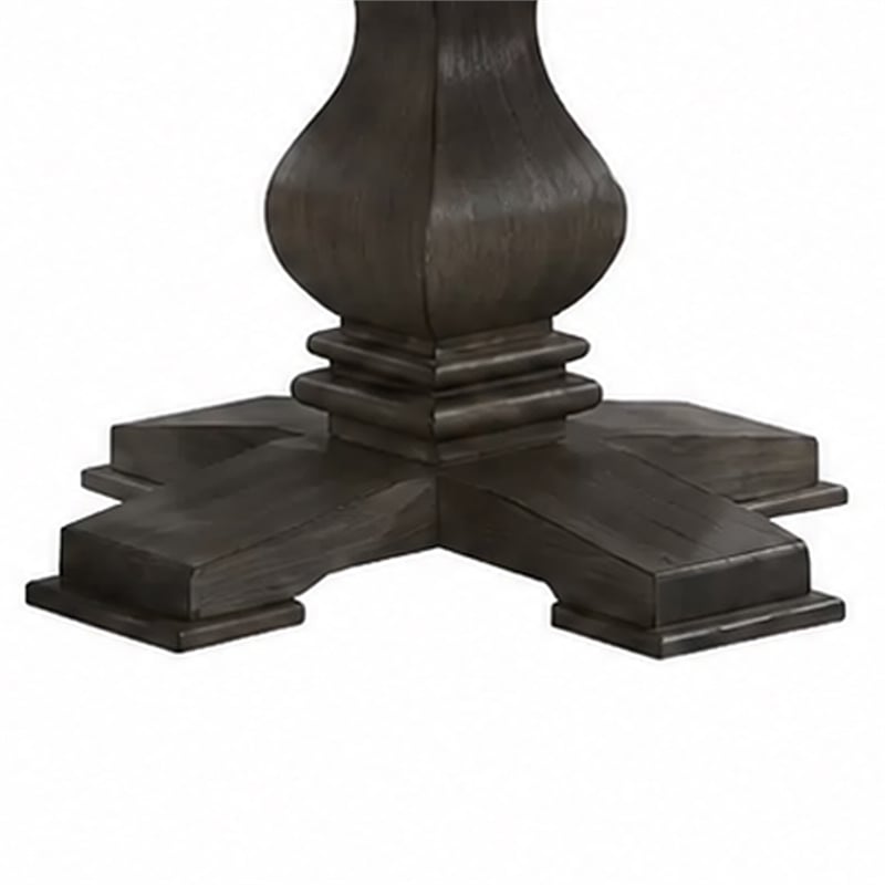 Gemi Dining Table- Chevron Top- Pedestal Base- Oak Brown 54 Inch Round