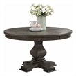 Gemi Dining Table- Chevron Top- Pedestal Base- Oak Brown 54 Inch Round