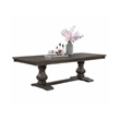 Gemi Dining Table- Chevron Top- Double Pedestal- Oak Brown 76-94 Inch