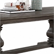 Gemi Dining Table- Chevron Top- Double Pedestal- Oak Brown 76-94 Inch
