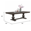 Gemi Dining Table- Chevron Top- Double Pedestal- Oak Brown 76-94 Inch