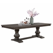Gemi Dining Table- Chevron Top- Double Pedestal- Oak Brown 76-94 Inch
