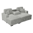 Meso 2pc Convertible Sectional Sofa with Chaise- 2 Pillows- Gray Corduroy