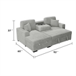 Meso 2pc Convertible Sectional Sofa with Chaise- 2 Pillows- Gray Corduroy