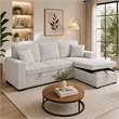 Meso 2pc Convertible Sectional Sofa with Chaise- 2 Pillows- Gray Corduroy
