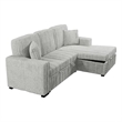 Meso 2pc Convertible Sectional Sofa with Chaise- 2 Pillows- Gray Corduroy