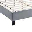 Yuko Full Platform Bed- Nailed Wingback- Gray Velvet Upholstery- Brown