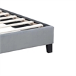 Yuko Full Platform Bed- Nailed Wingback- Gray Velvet Upholstery- Brown