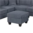 Vini 5pc Sectional Sofa Set- 3 Pillows- USB- Foam Fill Dark Gray Corduroy