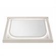 Veda Dresser Mirror w LED- Rectangular Landscape Frame Pearl White 36x45