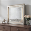 Veda Dresser Mirror w LED- Rectangular Landscape Frame Pearl White 36x45