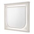 Veda Dresser Mirror w LED- Rectangular Landscape Frame Pearl White 36x45