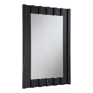 Ishi Dresser Mirror- Vertical Fluted Design- Marble Grain- Black 32x47