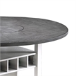 Vora Counter Height Storage Table- 4 Leaves- Antique White- Gray 42-60 Inch
