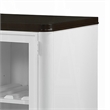 Aren Sideboard Cabinet- 3 Drawers- 2 Glass Doors- White- Brown 62 Inch