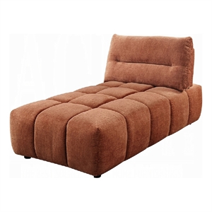 Leya Modular Chaise- Adjustable back- Foam Fill Channeled Coral Red Linen