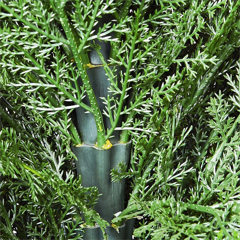 Tahya Cedar Topiary Tree- Set of 2- Iron Frame- Lifelike Poly Silk 48 Inch