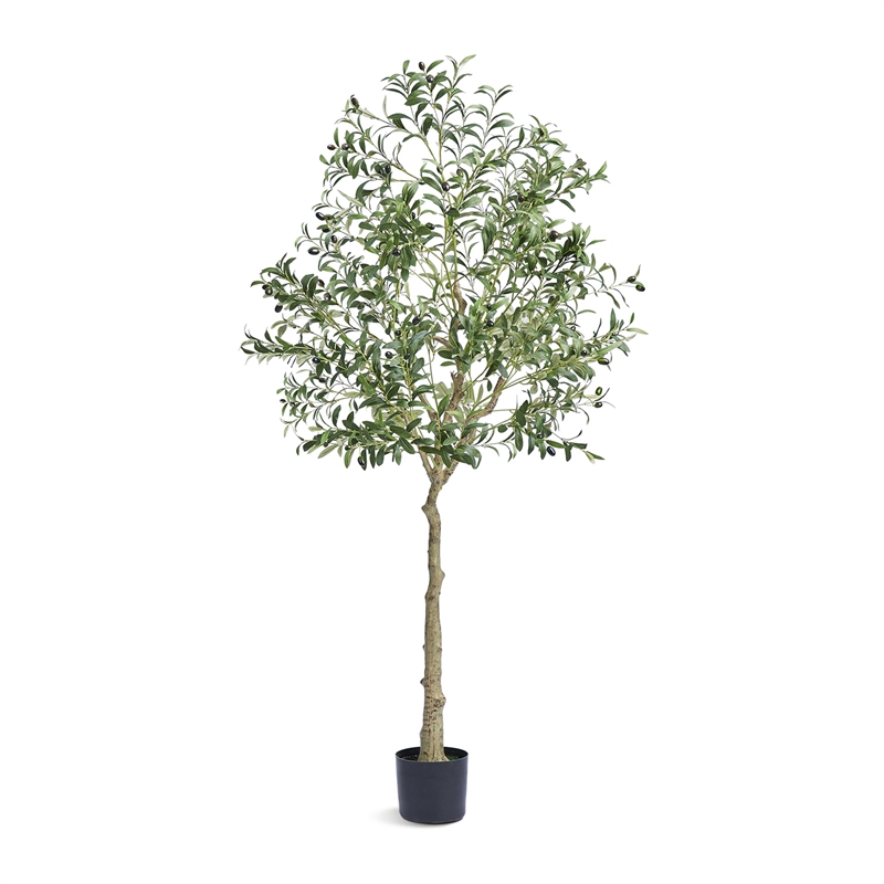 Lucas Olive Tree- Stainless Steel Branches- Lifelike Poly Silk 70 Inch