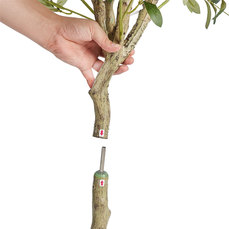 Lucas Olive Tree- Stainless Steel Branches- Lifelike Poly Silk 70 Inch