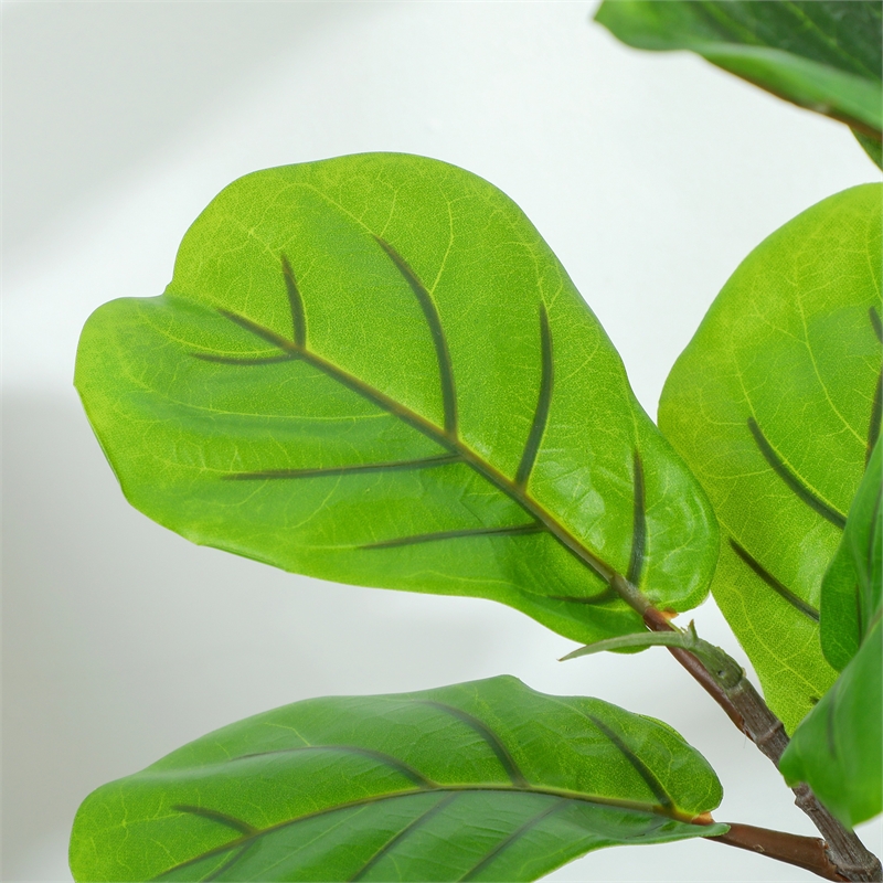 Moona Fiddle Leaf Fig Tree- 28 PEVA Leaves- Lifelike Poly Silk 43 Inch