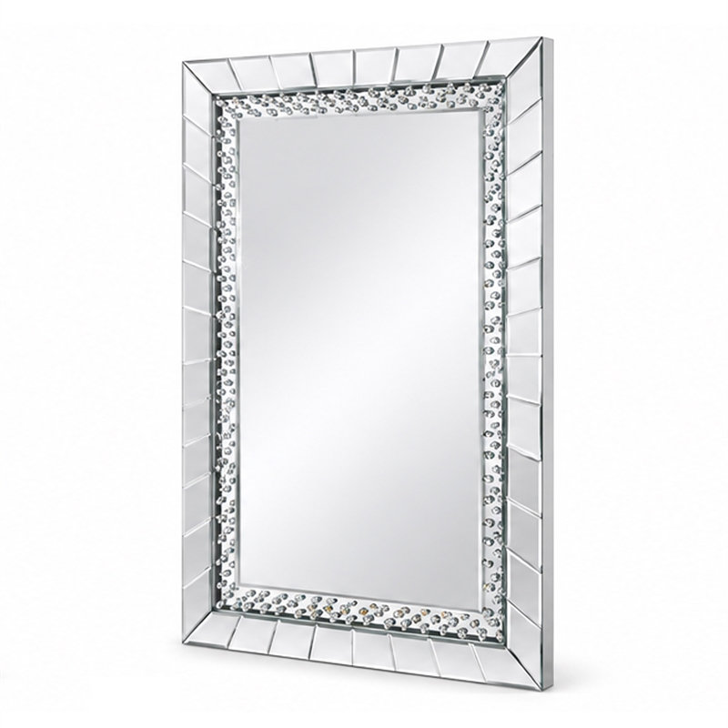 Pali Dresser Mirror- Faux Crystal and Acrylic Diamond Border- 32x47