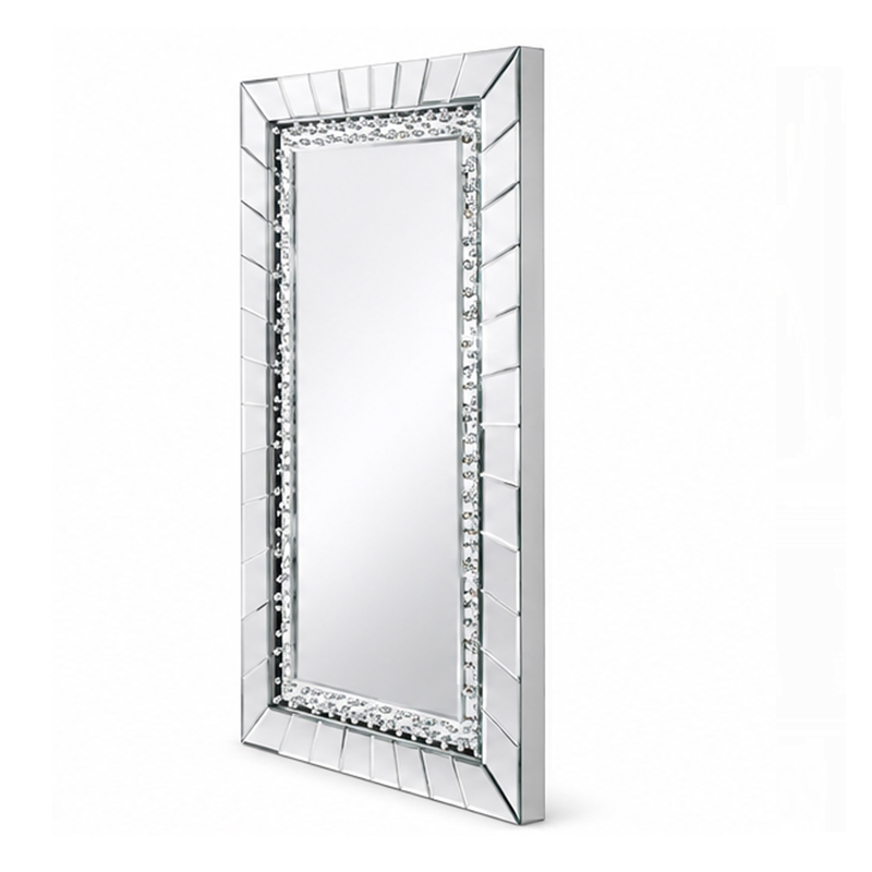 Pali Dresser Mirror- Faux Crystal and Acrylic Diamond Border- 32x47