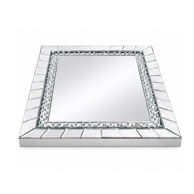 Pali Dresser Mirror- Faux Crystal and Acrylic Diamond Border- 32x47