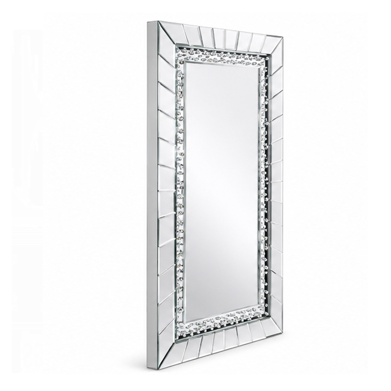 Pali Dresser Mirror- Faux Crystal and Acrylic Diamond Border- 32x47