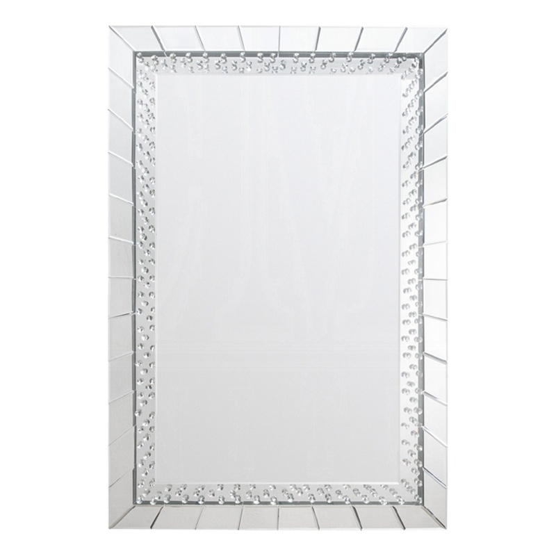 Pali Dresser Mirror- Faux Crystal and Acrylic Diamond Border- 32x47