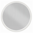 Aren Dresser Mirror- Molded Bordered Frame- White Wood- 35 Inch Round