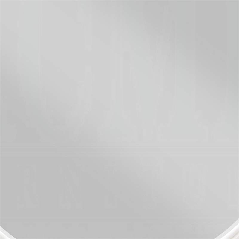 Aren Dresser Mirror- Molded Bordered Frame- White Wood- 35 Inch Round