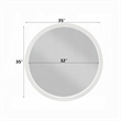 Aren Dresser Mirror- Molded Bordered Frame- White Wood- 35 Inch Round