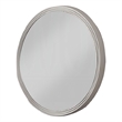 Aren Dresser Mirror- Molded Bordered Frame- White Wood- 35 Inch Round