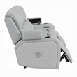 Ely Power Recliner Sofa with LED- Speakers- Gray Faux Leather- 83 Inch