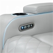 Ely Power Recliner Sofa with LED- Speakers- Gray Faux Leather- 83 Inch
